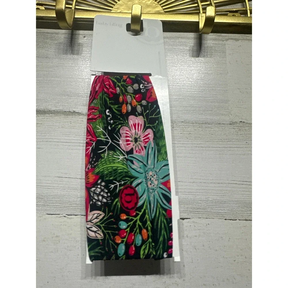 Baby Bling Headband Girls Infant Black Floral Tropical Knot Cottagecore NWT